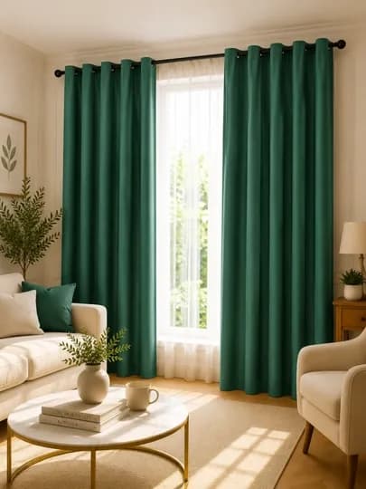 Шторa, размер 280×150 см, подходит для зала, кухни, гостиной и детской комнаты — LIBOSL-00004-ЗЕЛЕН-2 dona