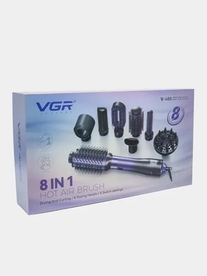 Профессиональный многофункциональный стайлер VGR V-488, 8 в 1, фен с стайлер для волос — PARR-2V488