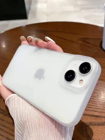 Чехол на iPhone 11,12,13,14,15,16,Pro,Max,Plus, Mini, прозрачный, силикон — PREM1-BLESKMAT-БЕЛЫЙ-17