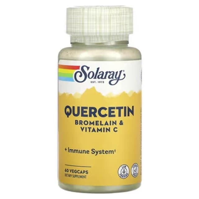 Solaray, Quercetin, Bromelain va Vitamin C, 60 Vegans kapsulalari VegCaps (04466)