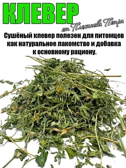 Клевер сушёный для грызунов, морских свинок, хомяков, кроликов морских свинок, шиншилл — TPP-KLEVER-PRESS