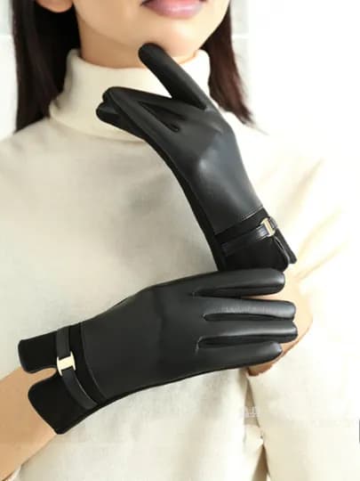 Перчатки женские, сенсорные, утепленные, на флисе — FASHFIT-GLOVES-ЧЕРНСТЕ