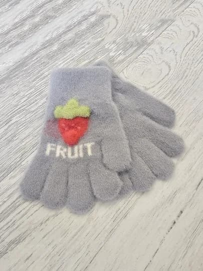 Зимние детские перчатки, на 2-3 лет — SAKO002-FRUITTT-СЕРЫЙ
