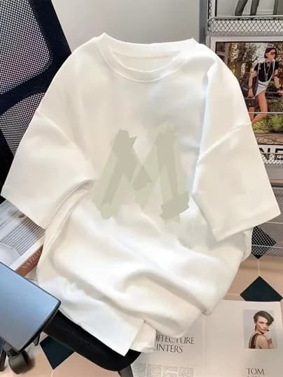 Женская футболка oversize – стильная футболка для женщин — MANONA-FUTBOL2-АЛЫЙ-L