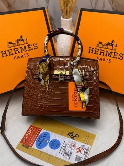 Женская сумка в стиле Hermes, для обладательниц изысканного вкуса — NAF1S1M-KOJAHERMES-КОРИЧН