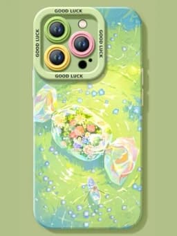Чехол для iPhone 13, 14, 15, 16, 17, Pro, 13про, 14про, 15про, 16про, 16про макс, 17про — LAFIER-AYFONCHEH-ЛАЙМ-14про
