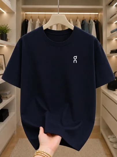 Футболка мужская с принтом, 100% хлопок, базовая, повседневная — DAWEAR-3330ONCLOUD0613-ТЕМНСИН-XXXL
