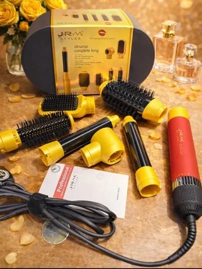 Фен для волос Airwrap JRM styler, 6 в 1, воздушная укладка и автоматическая плойка — DOSTON-JRM61-ТЕМНСЕР