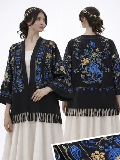 Женский кардиган, с вышивкой, в национальном стиле — SMBSHOP-KARDIGAN-ЧЕРН-Ovesize