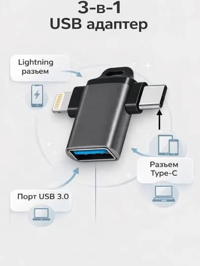 USB-C HUB, многофункциональный адаптер с портами USB 3.0, USB-C, HDMI, SD и MicroSD — ALCHINA-OTG2-ТЕМНСЕР