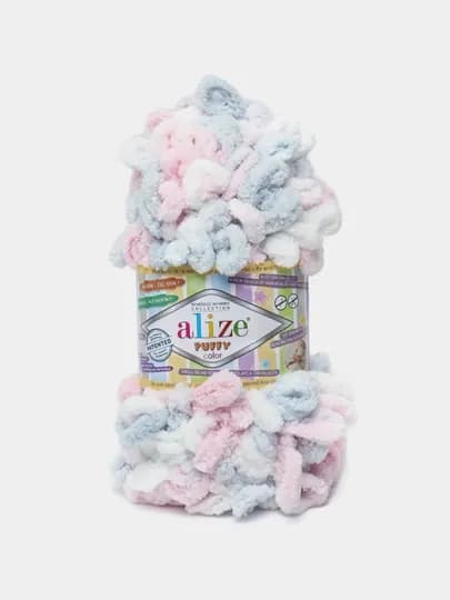 Пряжа Alize Puffy с большими петельками, разноцветная — KARTOPU-ALPUFY6-КОНФЕТН