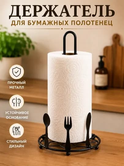 Держатель для бумажных полотенец, подставка для полотенец, кухонный аксессуар — HOMELO-SALFETKASTEND-ШОКОЛ