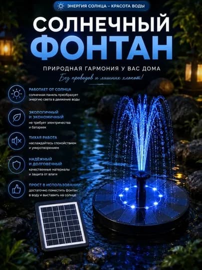 Декоративный фонтан на солнечной батарее — 1980707-FAVORA-БЕЛЫЙ