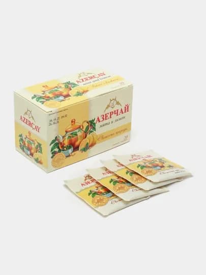 Зеленый чай Азерчай "Свежесть природы", с мятой и лимоном, 1,8 г, 20 пакетиков — AZERCAY-00865