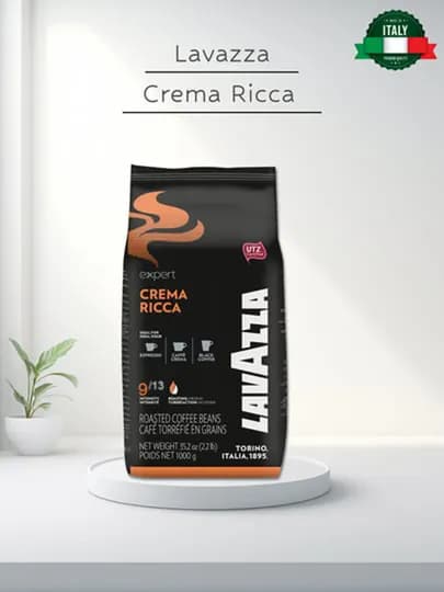 Кофе жареный в зернах Lavazza Crema Ricca, 1 кг — VENDING-KOFE004