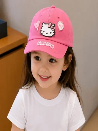 Детская кепка для девочек 2-8 лет, кепка Hello Kitty, 49-54 см — OYKIDS-KEPKA-ТЕМНРОЗ-54