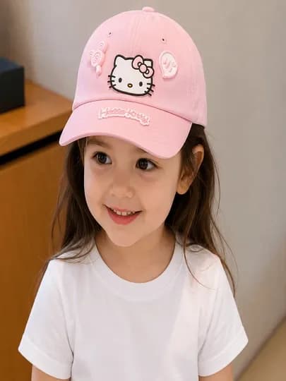 Детская кепка для девочек 2-8 лет, кепка Hello Kitty, 49-54 см — OYKIDS-KEPKA-РОЗОВ-54