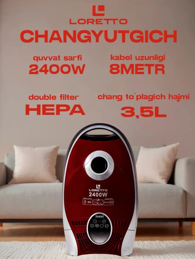 Пылесос Loretto LVC-2405R, красный
