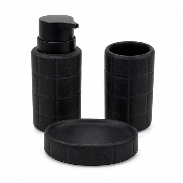 Vanna uchun aksessuarlar to’plami SENORITA HOME Black Round 25-161, 3 predmet