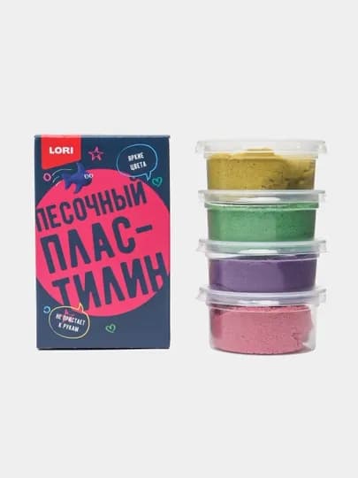 Пластилин песочный Lori, 4 цвета, по 100 г, Пп-016 q0000006825 — MAPEDST-MAPE602