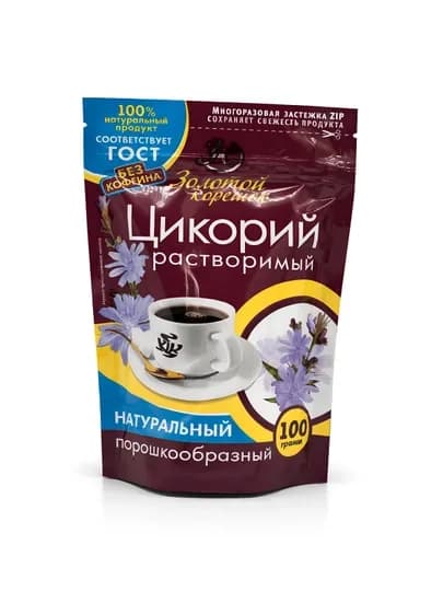 Цикорий растворимый Золотой корешок натуральный порошкообразный, 100 г — TCFSHOP-ЗОЛКОРНАТУР