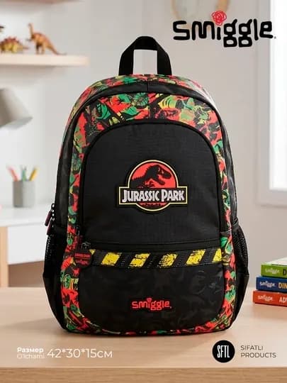 Smiggle — школьный рюкзак, для мальчиков и девочек, размер 42*30см — SIFATLZ-SMIGGLEBCKPCK-ГОРЧИЧ