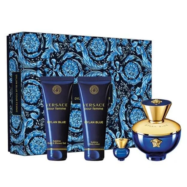 Versace Pour Femme Dylan Blue (W) Set EDP 100ml + EDP Mini 10ml + BL100ML + Bath & SG100ML