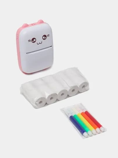 Беспроводной мини термопринтер, для телефона, для детей, с Bluetooth — CHILL-050-РОЗОВ