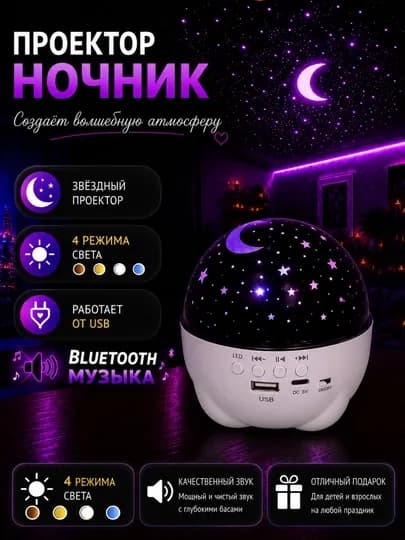 Проектор «Звездное небо» – ночник, создающий волшебную и спокойную атмосферу в вашем доме — SABOPS-FBSPROEKTORLAR-ФУКСИЯ