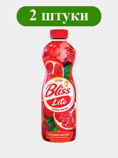 Сокосодержащий фруктовый напиток «Гранат–Яблоко» BLISS LITE 0,5 л × 12 шт, ПЭТ — HASAN3-BLISSLITEGRANATYAB