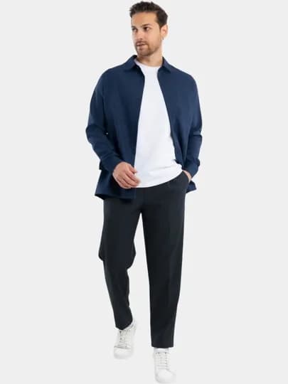 TERRA PRO Мужская рубашка длинный рукав AW25CR2-19-22198 — TERRA-22198-ТЕМНСИН-XL