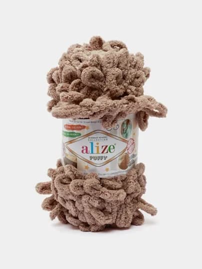 Пряжа Alize Puffy с большими петельками, однотонная — KARTOPU-ALPUF10-БЕЖМЕЛ