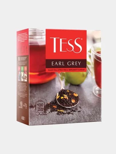 Чёрный чай TESS Earl Grey, 1.6 гр * 100 штук — NIVEA-ЧАЙ0013
