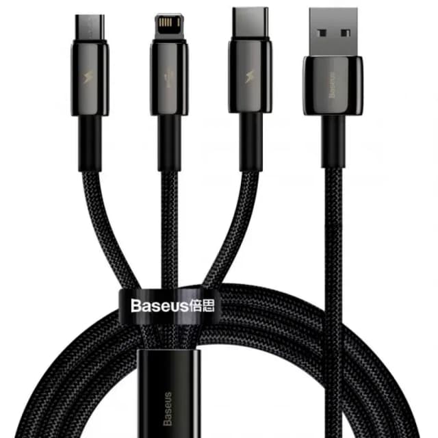 Мультифункциональный кабель Baseus 3в1 Fast Charging Cable (черный)