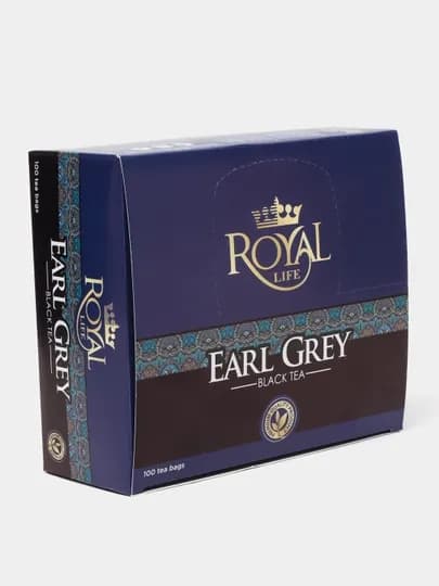 Чай черный Royal Life Earl Grey, 100 пакетиков, 150 г — ROYALT-P0D6BB2