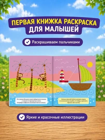 Раскраска для малышей — пальчиковая раскраска, первая раскраска для малышей — STHBOOK-ПАЛЬЧИКОВЫЕРАСКРАСКИ-МАНГО