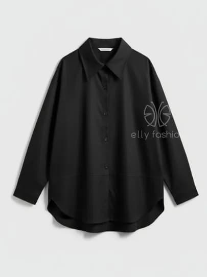 Рубашка женская классическая - EllyFashion — ELFASH1-РУБДЛР-ЧЕРН-XXL