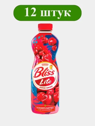 Сокосодержащий фруктовый напиток «Яблоко–Вишня» осветлённый BLISS LITE 0,5 л × 12 шт, ПЭТ — HASAN3-BLISSLITEYABLVISH