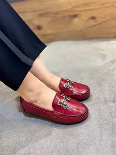 Женские мокасины, осенный обувь для школы и офиса — DIISHOP-EDIKM10-БАГРОВ-40