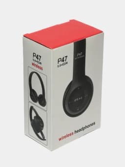 Беспроводные наушники P47, Bluetooth 5.0, складные, с микрофоном, шумоподавлением — PROAKSS-P47QULOQCHIN-ЧЕРН