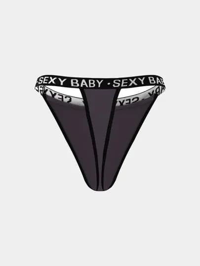 Женский комплект нижнего белья топ и стринги — LINGER-SEXYBAB-СЕРЫЙ-XXL