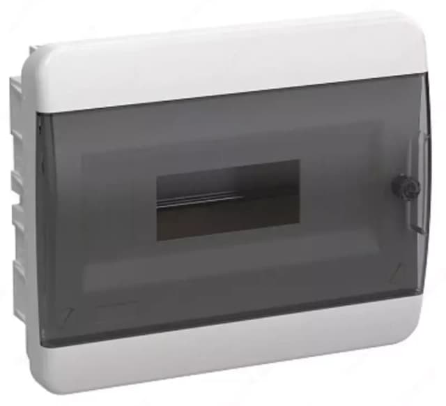Корпус пластиковый ЩРВ-П-12 IP41 черная прозрачная дверь TEKFOR IEK