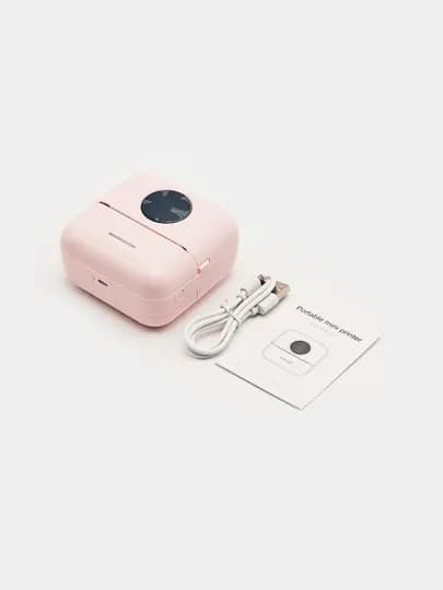Мини термопринтер Bluetooth портативный белый для телефона Android iOS без чернил — DIGTECH-MINPRIN-РОЗОВ