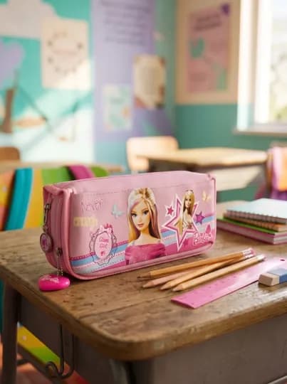 Детский школьный пенал Princess Pink на молнии с двумя отделениями — STORY-PRINCESS