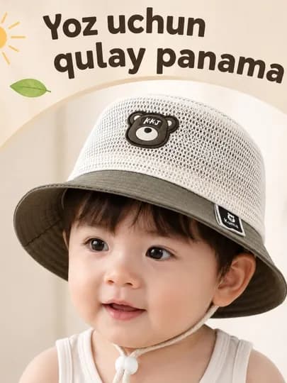 Детская одежда Panama, для мальчиков и девочек, летняя, защита от солнца, 0-3 года — UM2001-PANAMA-ЗЕЛЕН