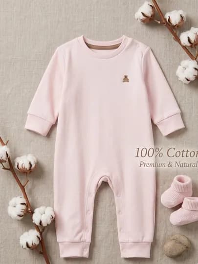 Слип-комбинезон для девочки, 100% хлопок — MYYBABY-GAPFIO-ПУДР-2 года