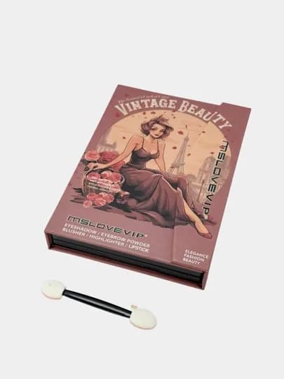 Палетка для макияжа, тени для век с кисточкой, румянa, контуринг, помада, 5 в 1 — UNCO-ТЕН5В1-АМЕТИС