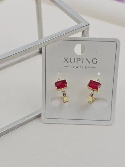 Серьги для девочек и женщин, Xuping — 1001PRT-XUPINGO-АЛЫЙ