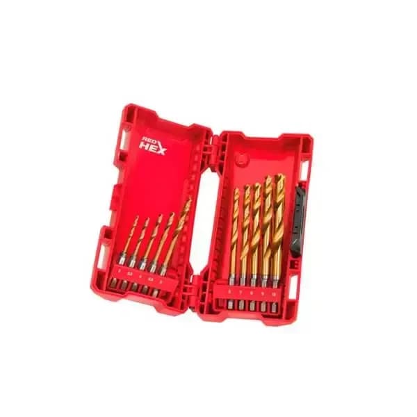 Набор сверл по металлу RedHEX HSS-G TiN 10 шт. Milwaukee 48894759
