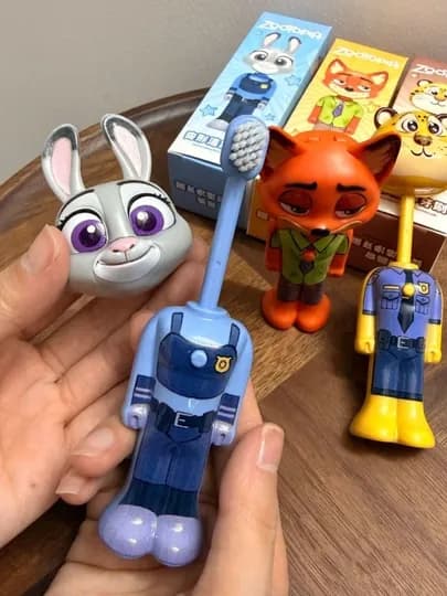 Детская зубная щетка с изображением мультяшного персонажа — NAVSHOP-ZOOTOPIA-ГОЛУБ